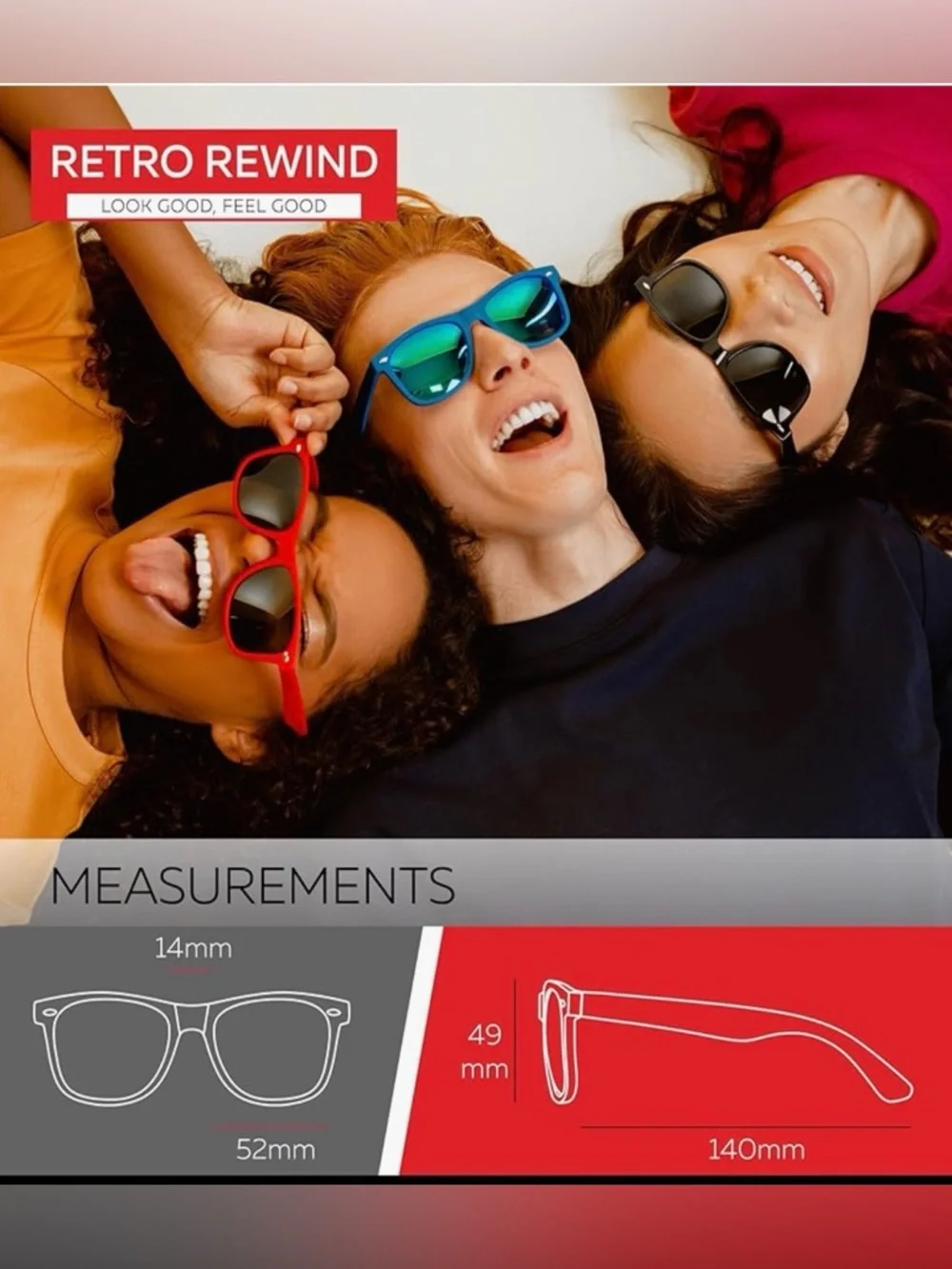 Retro Rewind Polarized Sunglasses for Men and Women UV Protection Summer NWT